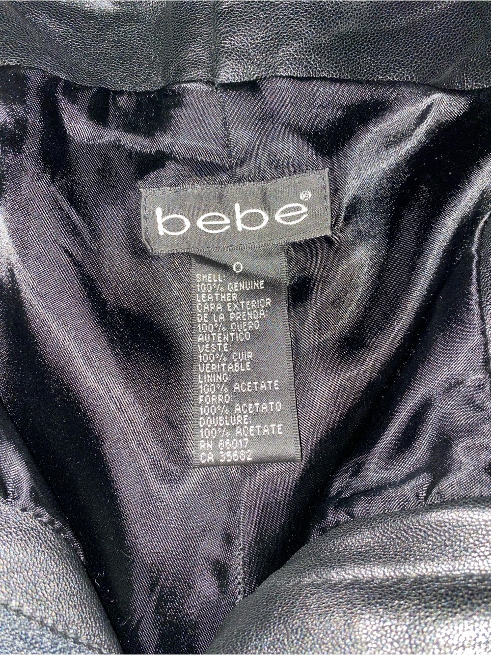 bebe Black Leather Pants with Satin Lining - Picture 4 of 5